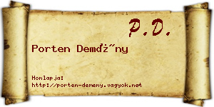 Porten Demény névjegykártya